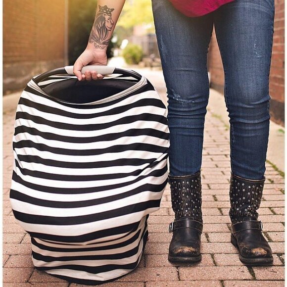 ITZY RITZY Mom Boss NIB Multi-Use 4 in 1 Cover Unisex Chevron Print - Picture 4 of 11